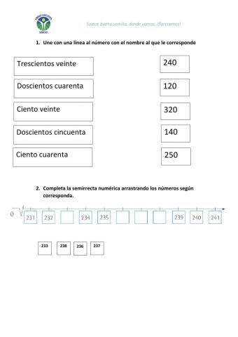 Números naturales hasta el 999
