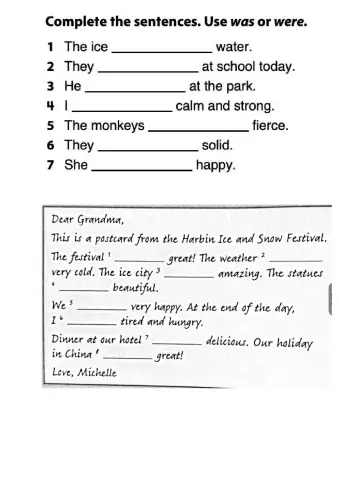 Grammar 2d grade was were