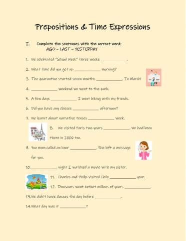 Prepositions & Time Expressions