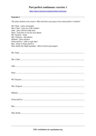 Past perfect continuous