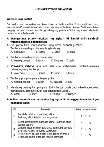 Uji Kompetensi Basa Rinengga