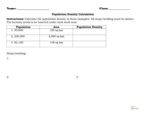 Population Density Calculation