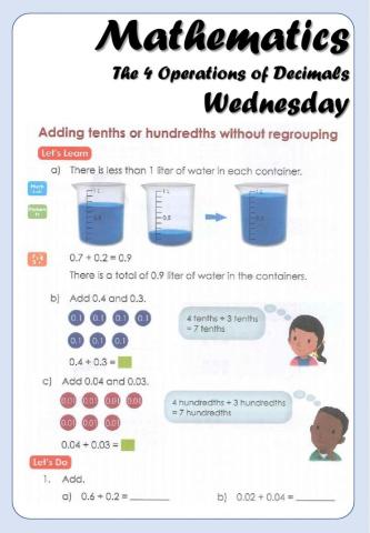 Mathematics - 4B - Decimal Operations A