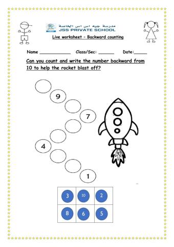 Math - backward counting