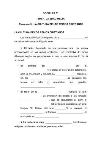 La cultura de los reinos cristianos