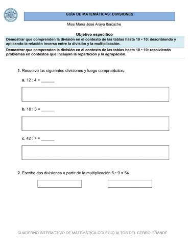 Guia de divisiones
