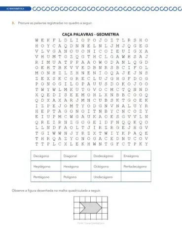 Caça palavra figuras geometricas