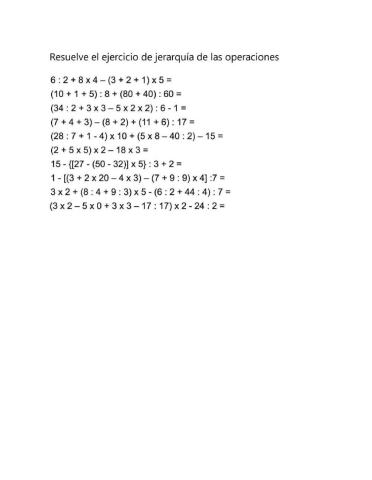 Signos de agrupación en la jerarquía de las operaciones