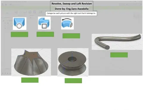 Revolve, sweep and loft