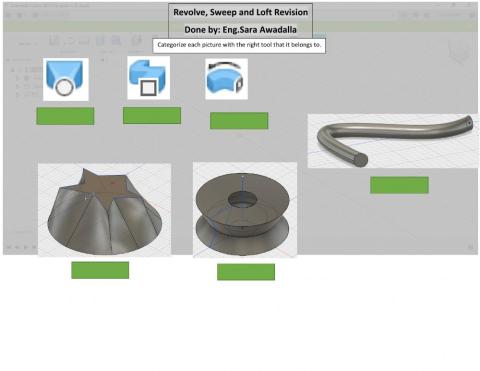 Revolve, sweep and loft