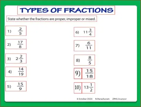 Types of fractions