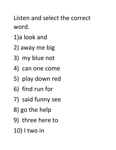 Sight words