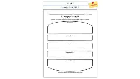 JPR Pre Writing Activity