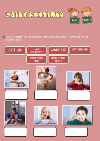 Daily Routines Vocabulary