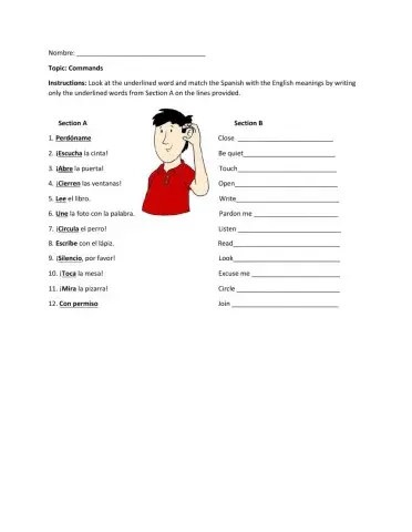 Commands Worksheet