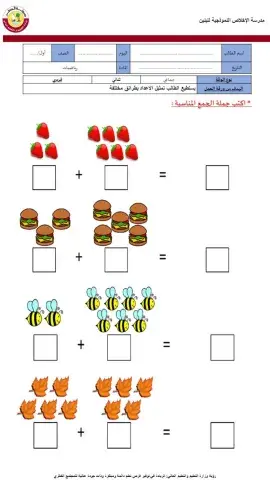 تمثيل الجمع بجمل عددية