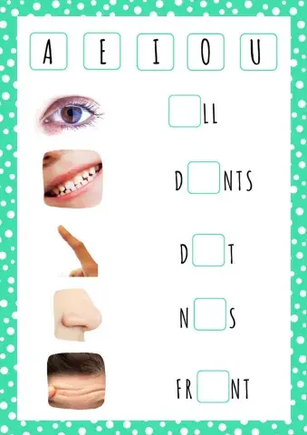 Parts del cos Monosíl·labs