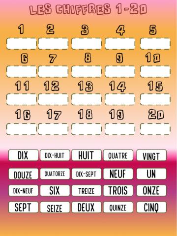Les chiffres 1-20