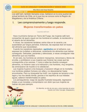 Guia de comprensión lectora