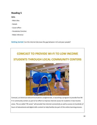 Reading 5 Comcast to provide internet 