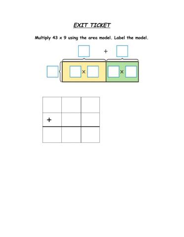Determine the product using an area model