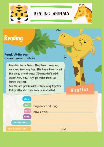 Reading: Animals