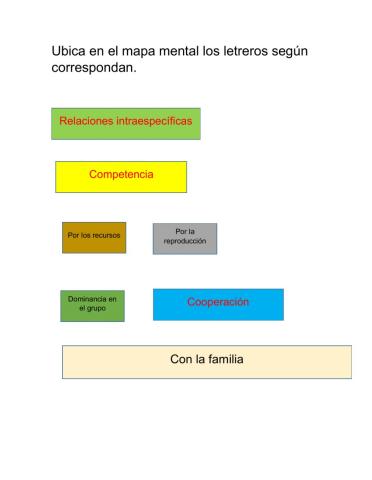 Mapa mental relaciones intraespecíficas