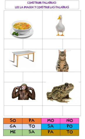 Construye las palabras