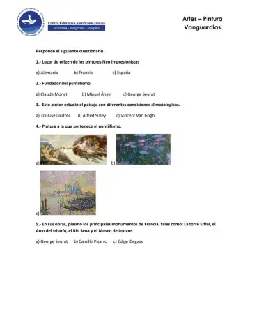 Cuestionario Neo impresionismo