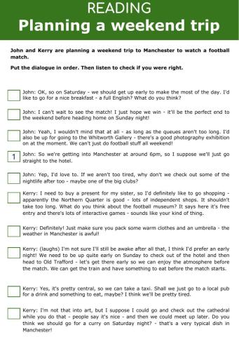 Planning a weekend off