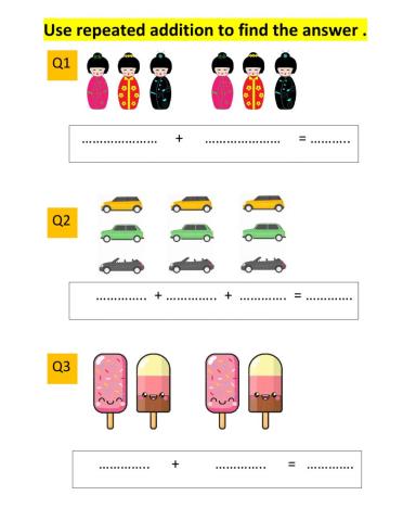 2.4) Repeated Addition UsingEqual sets .