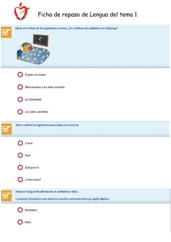 Repaso del tema 1 de lengua