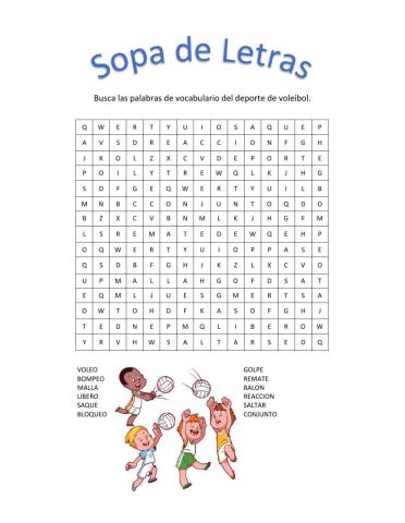 sopa de letras voleibol