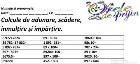 Calcule matematica, cls III