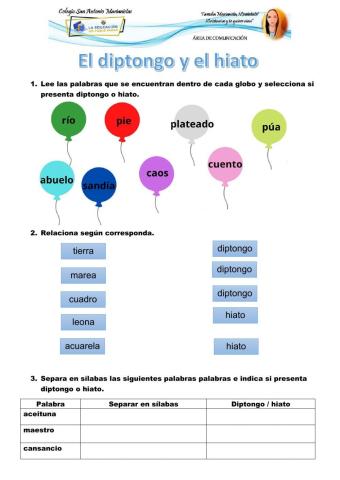 El diptongo y el hiato