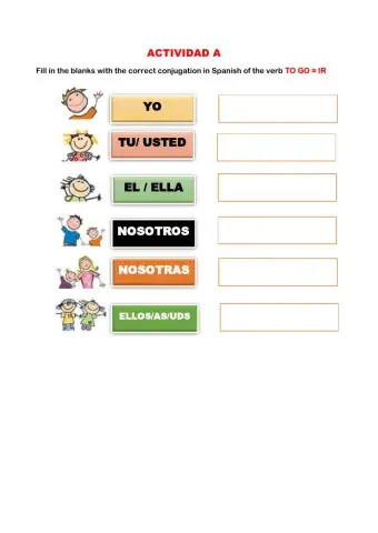 Actividad de completar verbo ir