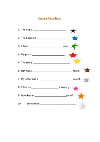 Colors practice sentences
