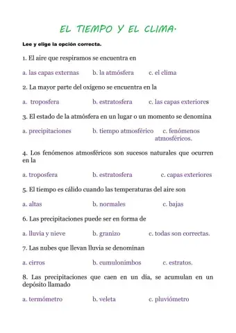 El tiempo y el clima