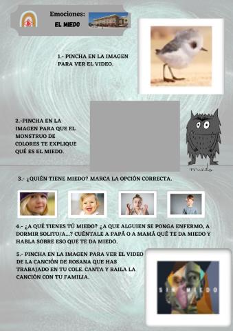 E. infantil. Emociones. Miedo.