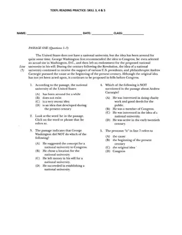 Reading Skill 3, 4 and 5 (Toefl)