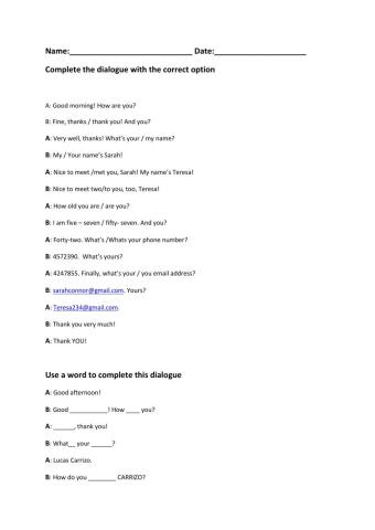 Dialogue of introduction