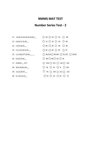 NMMS MAT - Test 2