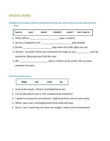 Modal verbs
