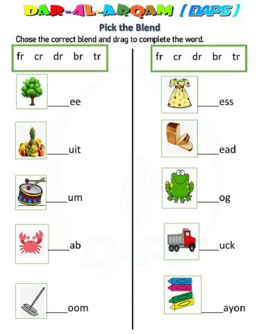 Blend words worksheet