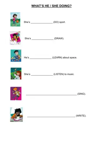 What's he - she doing?