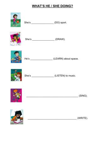 What's he - she doing?