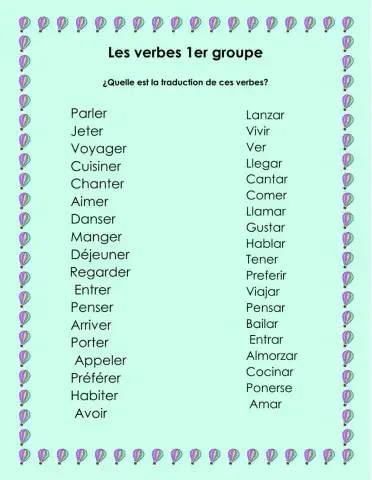 Verbes du 1er groupe