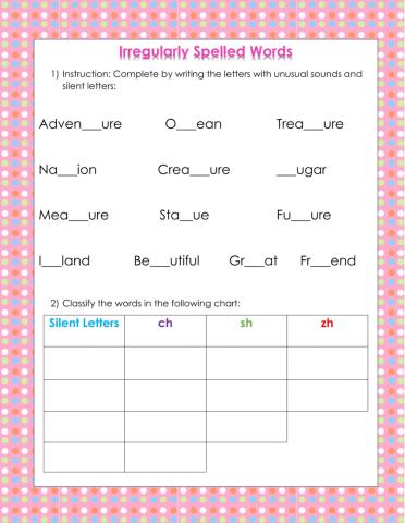 Iregularly spelled words