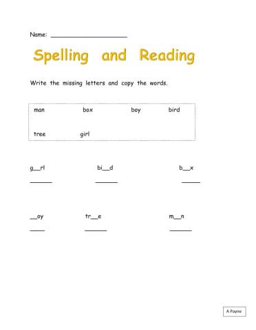 Spelling and Vocabulary