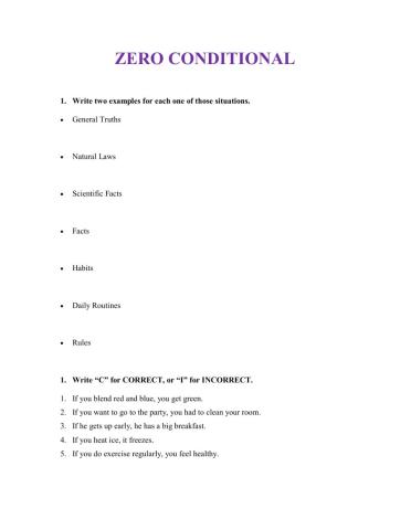 Zero conditional